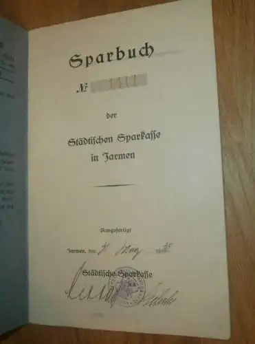 altes Sparbuch Jarmen , 1932 - 1946 , Hermann Fritz in Jarmen i. Mecklenburg , Sparkasse , Bank !!