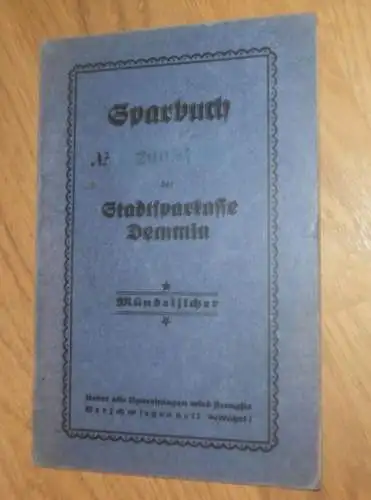 altes Sparbuch Demmin , 1939 - 1946 , Ella Kukuk geb. Schuhmacher in Demmin i. Mecklenburg Sparkasse , Bank !!