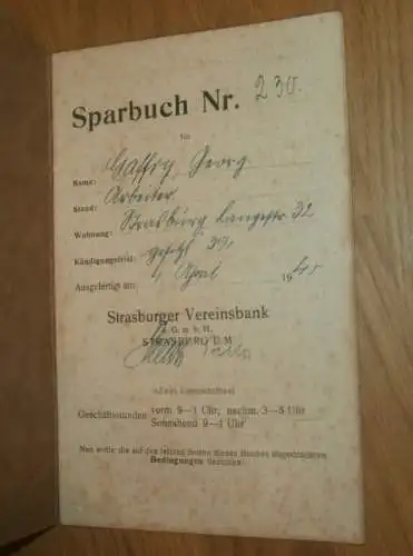 altes Sparbuch Strasburg U.M. , 1940 - 1946 , Georg Gaffry in Strasburg i. Mecklenburg Sparkasse , Bank !!