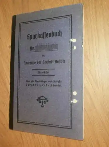 altes Sparbuch Rostock , 1942 - 1944 , Richard Rzellik in Ostseebad Kühlungsborn i. Mecklenburg , Sparkasse , Bank !!!