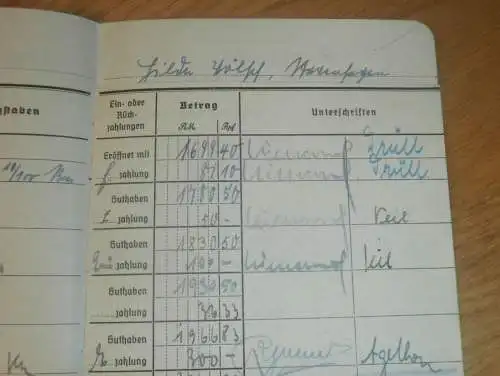 altes Sparbuch Stavenhagen , 1942 - 1945 , Hilde Wölpf in Stavenhagen i. Mecklenburg , Sparkasse , Bank !!!