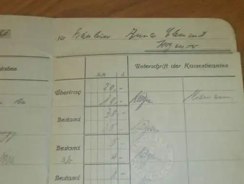 altes Sparbuch Hagenow , 1934 - 1944 , Anna Clement in Hagenow i. Mecklenburg , Sparkasse , Bank !!!