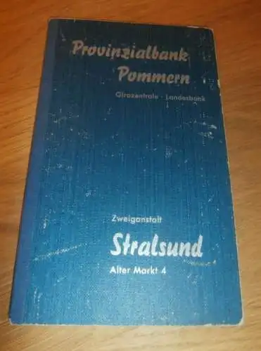 altes Sparbuch Stralsund ,1942 - 1945 , Oberinspektor Richard Neubert in Stralsund i. Mecklenburg , Sparkasse , Bank !!!