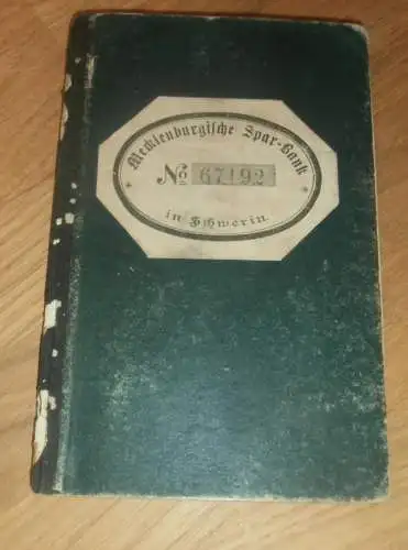 altes Sparbuch Schwerin ,1900 -1913, Gutsbesitzer L. Genenz zu Matgendorf i. Mecklenburg , Laage , Sparkasse , Bank !!!