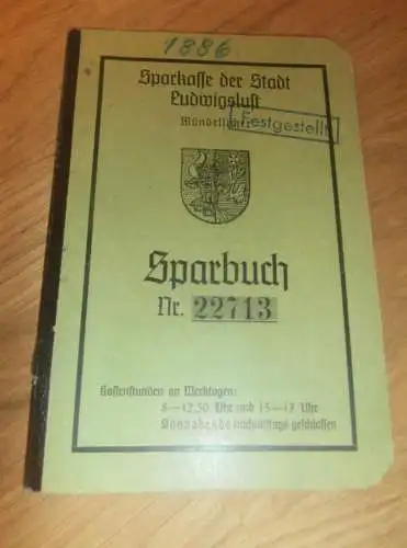 altes Sparbuch ,1943 - 1949 , Ludwigslust , Hauptmann Waldemar Nowarre , Mecklenburg , Sparkasse , Bank !!!