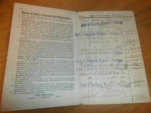 altes Sparbuch ,1908-1923, Ludwigslust i. Mecklenburg , A. Hinrichs , Schlossermeister , Sparkasse , Bank !!!