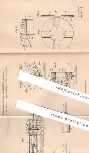 original Patent - Ferdinand Deming , Waterbury , Connecticut , USA , 1900 , Drücken von Hohlkörper per Formrolle | Form