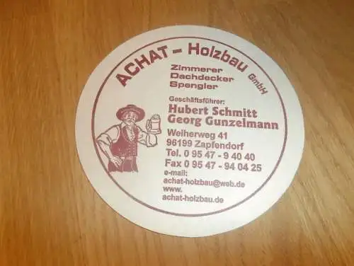Brauerei Göller in Drosendorf , Achat Holzbau , Bier , alter Bierdeckel , rar !!!