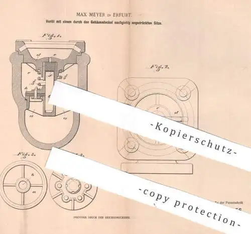 original Patent - Max Meyer , Erfurt 1900 | Ventil | Ventile , Tellerventil , Pumpe , Pumpen | Dichtung , Wasserleitung