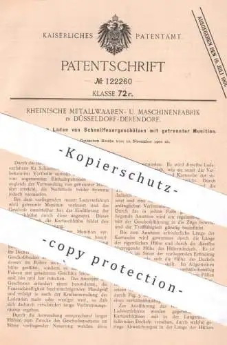 original Patent - Rhein. Metallwaaren & Maschinenfabrik Düsseldorf Derendorf | Rheinmetall | Geschütze laden | Munition