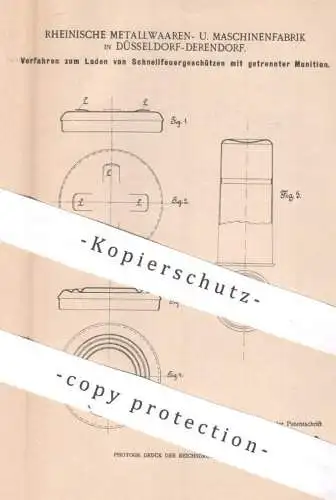 original Patent - Rhein. Metallwaaren & Maschinenfabrik Düsseldorf Derendorf | Rheinmetall | Geschütze laden | Munition