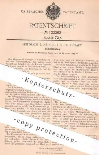 original Patent - Friedrich E. Heinrich , Stuttgart , 1899 , Visiervorrichtung | Visier | Zahnräder , Kettenantrieb !