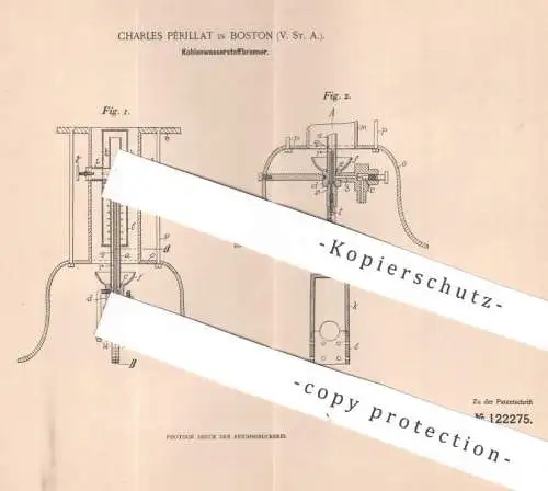 original Patent - Charles Périllat , Boston , USA , 1900 , Kohlenwasserstoffbrenner | Brenner | Heizung , Heizen !!