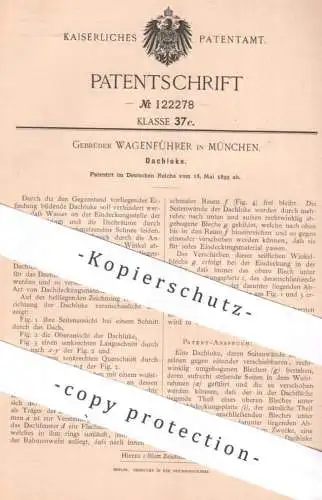 original Patent - Gebrüder Wagenführer , München | 1899 | Dachluke | Dachluke , Fenster , Dachfenster | Fensterbau !!!