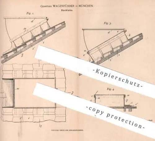 original Patent - Gebrüder Wagenführer , München | 1899 | Dachluke | Dachluke , Fenster , Dachfenster | Fensterbau !!!