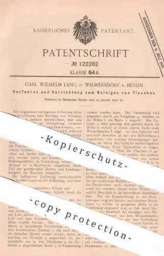 original Patent - C. W. Lang , Berlin / Wilmersdorf | 1900 | Reinigung von Flaschen | Flasche , Glas , Spritzdüse , Düse