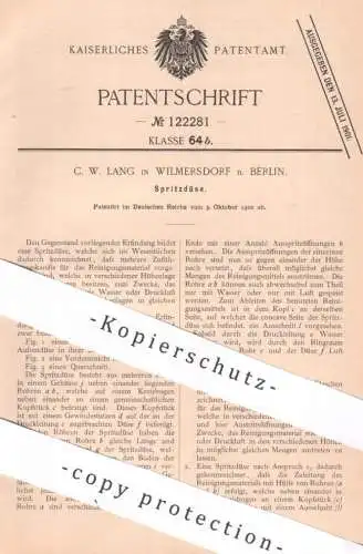 original Patent - C. W. Lang , Berlin / Wilmersdorf | 1900 | Spritzdüse | Düse , Düsen | Reinigung von Flaschen