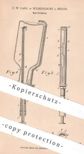 original Patent - C. W. Lang , Berlin / Wilmersdorf | 1900 | Spritzdüse | Düse , Düsen | Reinigung von Flaschen