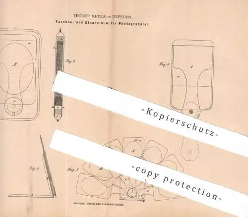 original Patent - Teodor Remus , Dresden , 1884 , Taschenalbum & Standalbum für Fotos | Album , Fotoalbum , Alben , Bild