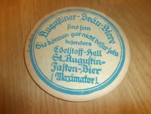 Augustiner Bräu München 1930 , Bier , Brauerei , Weltausstellung Antwerpen , alter Bierdeckel , rar !!!