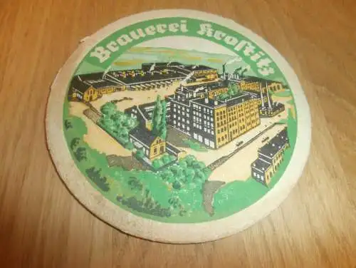 Krostitzer Bier , Brauerei Krostitz , alter Bierdeckel , rar !!!