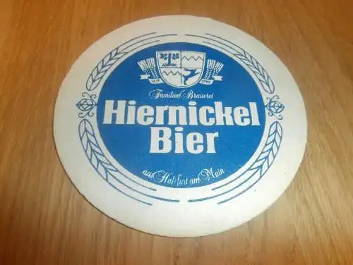 Hiernickel Bier , Brauerei Haßfurt / Hassfurt a. Main , alter Bierdeckel !!!