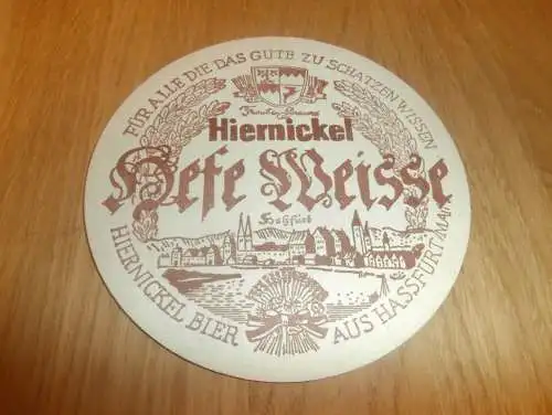 Hiernickel Bier , Brauerei Haßfurt / Hassfurt a. Main , alter Bierdeckel !!!