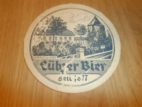 Lübzer Bier , Brauerei Lübz , alter Bierdeckel , rar , Mecklenburg !!!