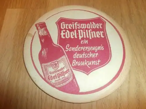 Greifswalder Bier , Brauerei Greifswald , alter Bierdeckel , rar , Mecklenburg !!!
