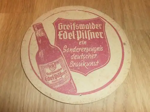 Greifswalder Bier , Brauerei Greifswald , alter Bierdeckel , rar , Mecklenburg !!!