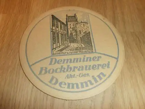 Demminer Bockbrauerei AG , Brauerei Demmin, alter Bierdeckel , rar , Mecklenburg !!!