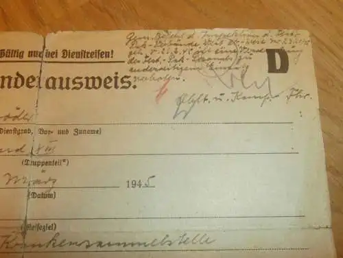 Sonderausweis , Endkampf März/ April 1945 , Ausweis Luftwaffe Festung PAK Waldbröl , Jerichow !!!