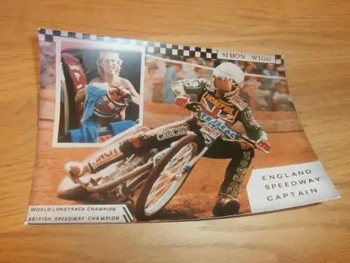 Speedway 80er Jahre , Simon Wigg , Weltmeister , altes Foto , 175 x 125 mm !!!