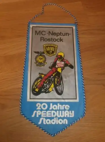 Wimpel , MC Neptun Rostock , 20 Jahre Speedway Stadion , ADMV , DDR , Motorsport , Rennsport !!!