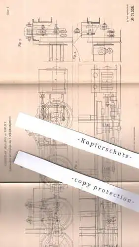 original Patent - Christian Hagans , Erfurt , 1892 , Lokomotive mit Treibachsengestell | Lok , Zug , Eisenbahn , Bahn