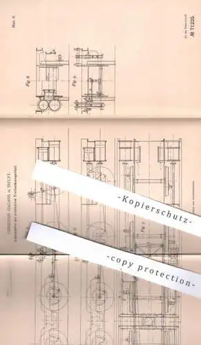 original Patent - Christian Hagans , Erfurt , 1892 , Lokomotive mit Treibachsengestell | Lok , Zug , Eisenbahn , Bahn