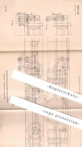 original Patent - Christian Hagans , Erfurt , 1892 , Lokomotive mit Treibachsengestell | Lok , Zug , Eisenbahn , Bahn
