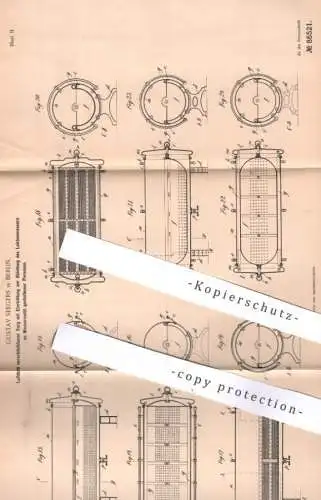 original Patent - Gustav Seegers , Berlin , 1894 , Luftdichter Sarg mit Ableitung von Leichenwasser | Särge | Bestattung