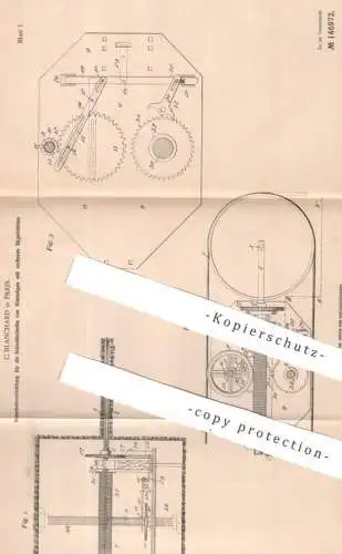 original Patent - C. Blanchard , Paris , Frankreich , 1902 , Vorschub f. Schneidscheibe von Steinsäge | Stein Säge Sägen