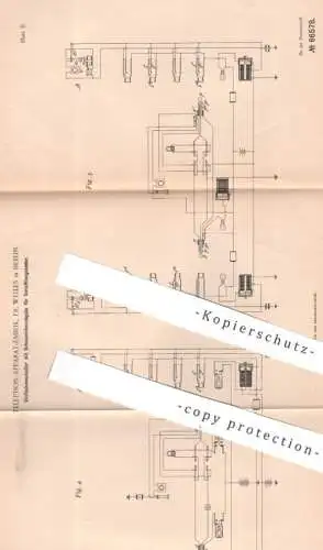 original Patent - Telephon Apparat Fabrik , Fr. Welles , Berlin , 1895 , Telefon - Schaltung | Fernsprecher , Strom