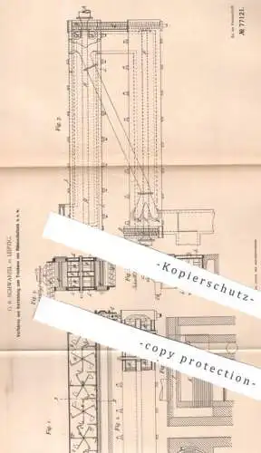 original Patent - G. R. Schwärzel , Leipzig , 1893 , Trocknen von Rübenschnitzel | Rüben , Zucker | Gebläse , Trocknung