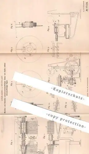 original Patent - Louis Kling , Stuttgart , 1893 , Schneiden von Zinken & Zapfen mit schraubenförmiger Säge | Holz Sägen