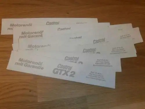 14 Stück Castrol GTX2 , alte Aufkleber Sammlung , 80er Jahre , Sticker / Decal / Autocollant !!!