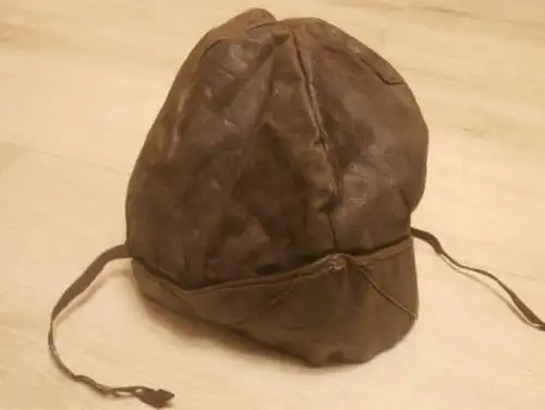alte Motorradkappe , original , ca. 20/30er Jahre , Motorradrennen , Oldtimer , Fliegerkappe , Motorsport , Rennsport !!