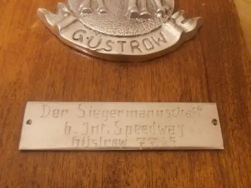 Plakette / Siegerpreis 7.Juli 1965 , int. Speedway Güstrow , ADMV , DDR , Motorsport , Rennsport !!
