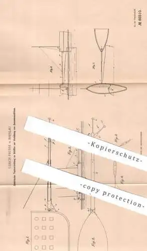 original Patent - Ulrich Prusse , Breslau , 1895 , Elektrische Tastvorrichtung am Schiff | Schiffe , Schiffbau | Dynamo