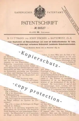 original Patent - B. Guttmann , Josef Fischer , Kattowitz Schlesien | 1894 | Geldschrank - Schloss | Tresor - Verschluss