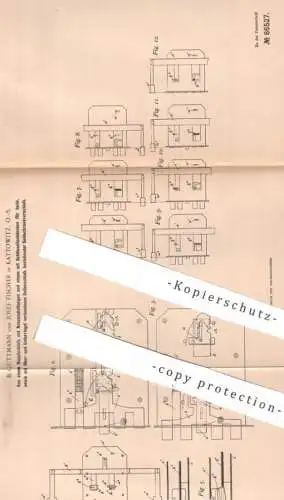 original Patent - B. Guttmann , Josef Fischer , Kattowitz Schlesien | 1894 | Geldschrank - Schloss | Tresor - Verschluss