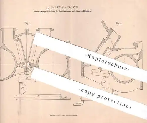 original Patent - Jules E. Dery , Brüssel , Belgien , 1895 , Entwässerung an Dampfmaschinen | Lokomotive , Lok Eisenbahn