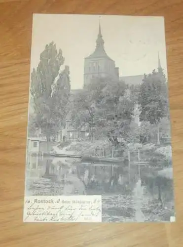 alte AK - Rostock , 1904 , beim Mühlenthor , Ansichtskarte !!!